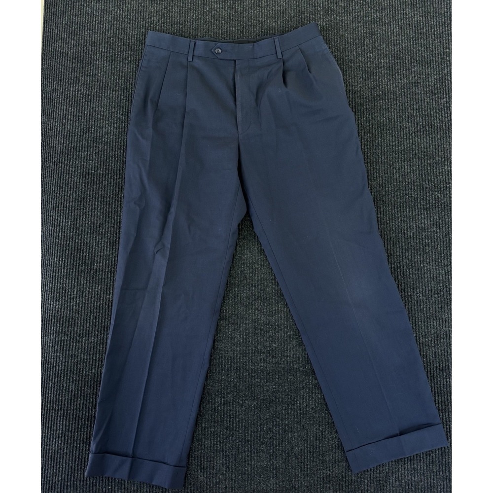 Jos. A. Bank Signature Collection Pants Mens 36x30 Blue Pleated Classic Fit